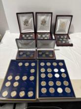 Uncirculated US Commemorative Gallery 2007-2012 Presidential dollars In Various Display forms