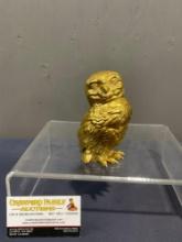 Rare Boehm 24k Coin gold owl Featuring real diamond eyes # 56/400
