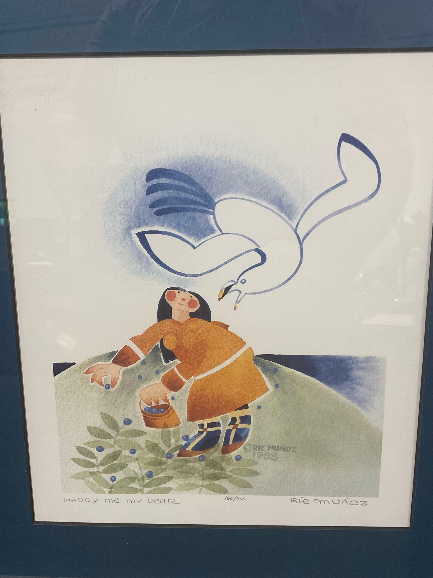 Framed Signed & #d 160/950 Rie Munoz Watercolor Lithograph, titled Marry Me My Dear, 14.5h x 16w in