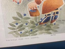 Framed Signed & #d 160/950 Rie Munoz Watercolor Lithograph, titled Marry Me My Dear, 14.5h x 16w in