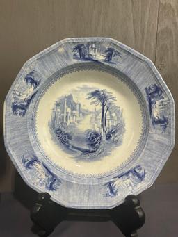 Pair of Antique Ironstone pieces, Bates, Walker & Co. Pitcher & J. Clementson Bowl, marked Siam