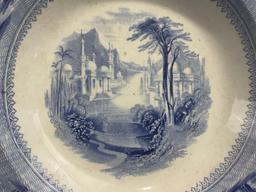 Pair of Antique Ironstone pieces, Bates, Walker & Co. Pitcher & J. Clementson Bowl, marked Siam