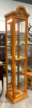 Modern Illuminated Curio Cabinet w/ 5 Shelves. Tested, Works. Excellent Condition. See pics.