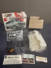 Vintage AMT 1/25 Scale Model Kit, Custom Chevy Van, NIP, main parts in plastic, w/ decals