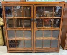 Hammary Sedona Modern Oak Wood Glass Fronted Book Case. Excellent Condition. See pics.