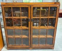 Hammary Sedona Modern Oak Wood Glass Fronted Book Case. Excellent Condition. See pics.
