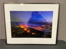 Framed Photograph "Burning Hills" Signed by Artist Mark Dieker. Measures 24" x 16" See pics.