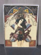 Framed Print "Cicada" #'d 16/60 & Signed by J. Asquith. Very Good Condition. 23" x 29" See pics.
