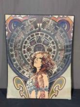 Vintage 70's Lithograph "Azteca" Ltd. Ed. 15/60 Signed by Asquith. Measures 22" x 28" See pics.