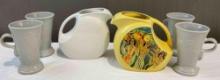 6 pcs Fiesta Ware Ceramic Dish Collection. Hawaiiana Ware Pitcher. Excellent Condition. See pics.