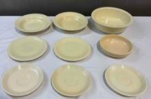 9 pcs Buttercream Yellow Fiesta Ware Ceramic Dish Assortment. Excellent Condition. See pics.