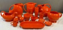 16 pcs Carrot Orange Fiesta Ware Ceramic Dish Assortment. Excellent Condition. See pics.