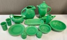 14 pcs Spring Green Fiesta Ware Ceramic Dish Assortment. Excellent Condition. See pics.