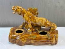 Vintage MCM Dryden Brown Painted Panther Ceramic Lamp Base? Excellent Condition. See pics.