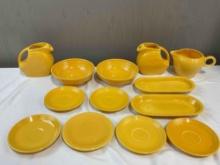 13 pcs Daffodil Yellow Fiesta Ware Ceramic Dish Assortment. Excellent Condition. See pics.
