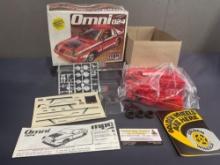 Vintage 1981 Omni 024 Dodge Car, MPC 1/25 Scale Model Kit, NIP, w/ Decals