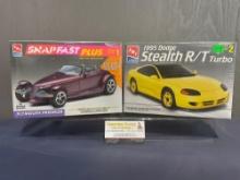Pair of AMT Ertl Model Car Kits, 1995 Dodge Stealth R/T Turbo & Plymouth Prowler Snapfast Plus