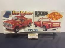 Pair of MPC 1/25 Scale Car Model Kits, Dodge trucks, Lil Red Express Truck & Fire Fighter