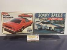 Pair of MPC 1/25 Scale Car Model Kits, Volare Road Runner & Soapy Sales Funny Car