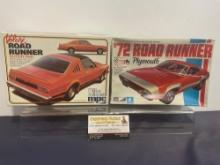 Pair of MPC 1/25 Scale Car Model Kits, 1972 Road Runner & Volare Road Runner