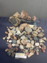 Collection of Stones, Variety of kinds, Agates, Jasper, Petrified Wood, & more, 50+ pieces