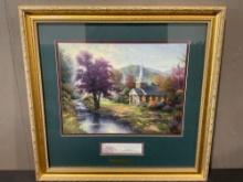 Framed Thomas Kinkade Accent Print w/COA, Streams of Living Water, 23.5h x 25w inches