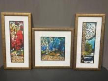 3 Signed Pastel Pieces by Brett Varney, Solstice 2 5/150, Peaceful Shore 17/150 & Azure Woods 9/150