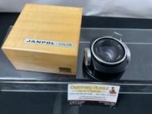 Vintage Janpol Color-K 1:5,6/80mm WZFO Color Enlarger Lens, wooden case, 4 internal filters