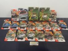 Set of 19 Diecast Cars, mostly Matchbox, 2 Street Whipz, Jeeps, Dodger Chargers, Dodge Vans & more