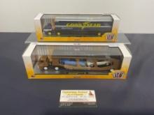 Pair of M2 Auto-Haulers in box, Dodge Truck & Trailer w/ MOPAR Diecast Cars, Series 16