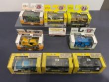 8 M2 Diecast Cars, 1/64 Scale, Mostly Dodge & Plymouth, various sets, Charger, Road Runner, Cudas