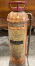 Antique Copper & Brass Metal Buffalo Foam Fire Extinguisher. Very Good Condition. See pics.