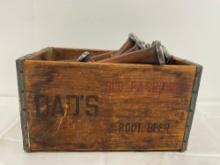 Dads Old Fashioned Root Beer Crate w/ assortment of spools, 9.5h x 16w x 10d inches