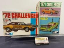 Pair of Rare Model Car Kits, 1:25 Scale MPC, 1971 & 1972 Dodge Challenger, several ways to custom...