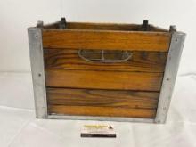 Vintage Lacquered Steel & Wood Cumberland Case Co Milk Crate, 12 Spaces, 9.5h x 15.5w x 12.5d inc...