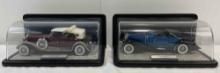2 pcs Franklin Mint 1/24 Scale Diecast Car Models, 1930 & 1933 Duesenberg J. See pics.