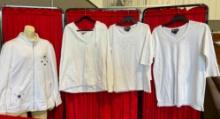 4 pcs Christine Alexander Women's White Tops w/ Swarovski Crystal Elements. See pics.