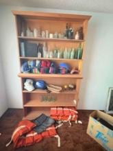 Pair of Stackable 3 shelf Book cases comes w/ everything on the shelfs See pics