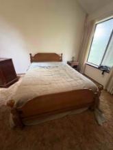 1950's Maple Double Bed frame w/ head board and foot board / Mattress & Box springs not included