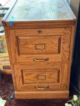 Two Drawer tiger oak filing cabinet