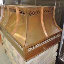 Copper Chimney Cap with Faux Chimney Display
