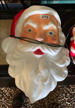 2 Blow molds Light Up Santa's