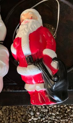 2 Blow molds Light Up Santa's