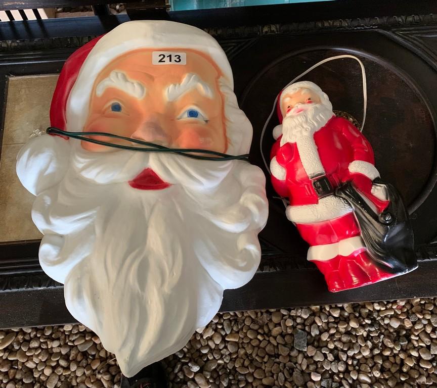 2 Blow molds Light Up Santa's