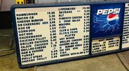 Vintage Original Pepsi Cola Menu Board