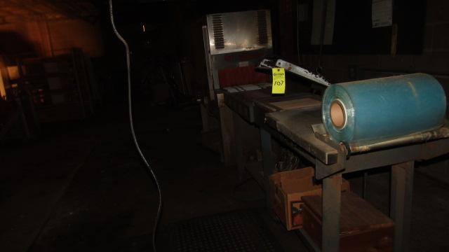 WELDOTRON TUNNEL HEAT SHRINK MACHINE W/INFEED CONVEYOR MDL 72215 S/N EV89372 W/220 VOLTS