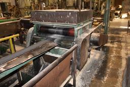 CORLEY 4" X 36" 2 SAW EDGER W/9' INFEED,17' SINGLE BELT OUT FEED