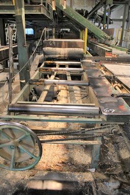 CORLEY 4" X 36" 2 SAW EDGER W/9' INFEED,17' SINGLE BELT OUT FEED