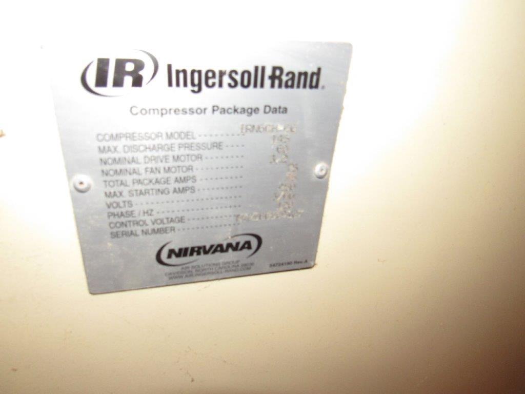 (NICE CONDITION) INGERSOLL RAND MDL IRN60H-CC SCREW TYPE AIR COMPRESSOR (INCLUDES DUCT WORK INTO SAW