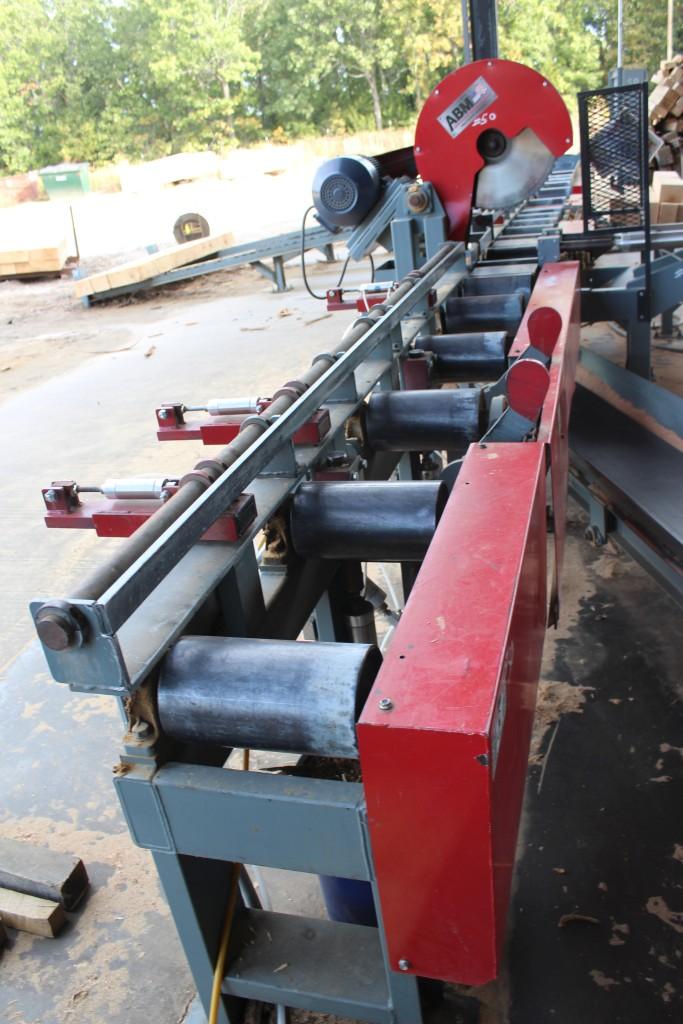 ABM  TIE CUTOFF MERCHANDISING & TIE SORTING SYS, 26 IN SAW BLADE W/ 15 HP ELEC MTR 12 IN X 9 IN CAPA